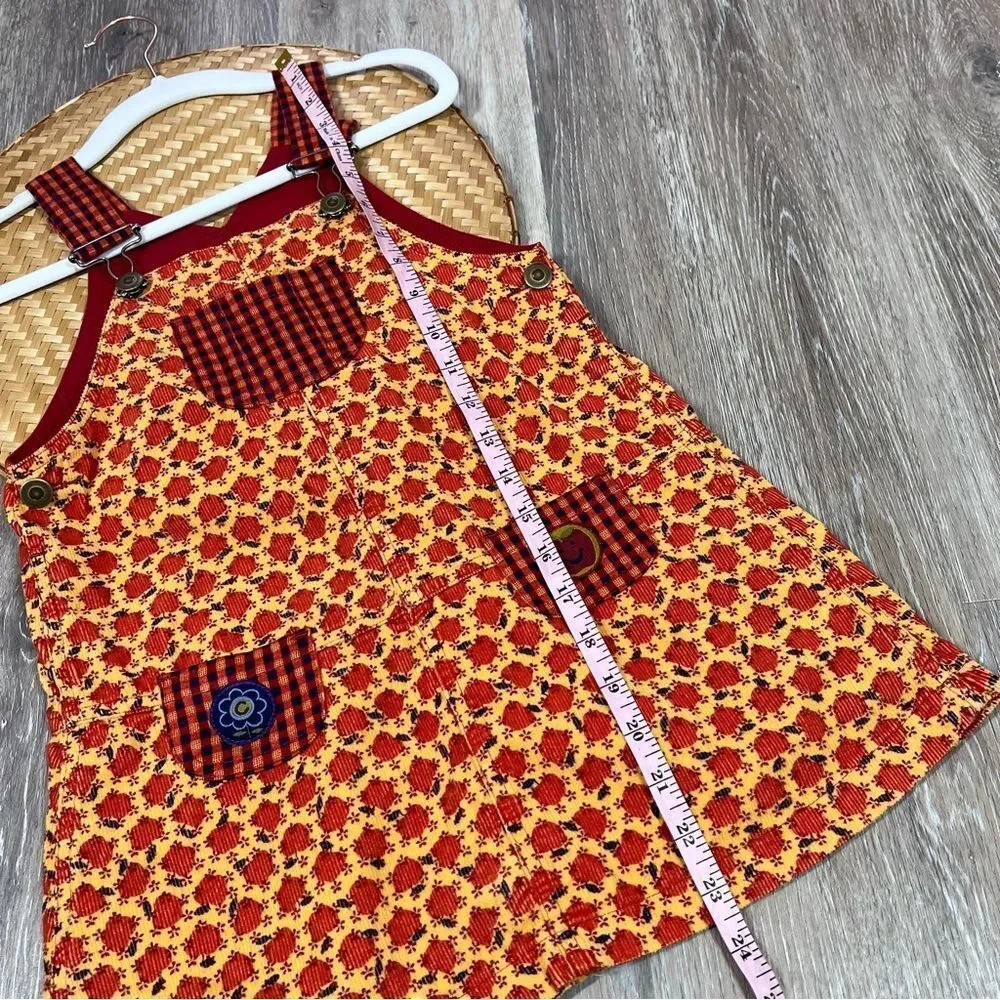 Catimini corduroy girls‎ jumper dress apple peach size 6